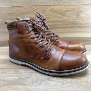 Bull Boxer Gelos Hiking Boots Mens 9 EU 42 Leather Cap Toe Faux Fur Lined